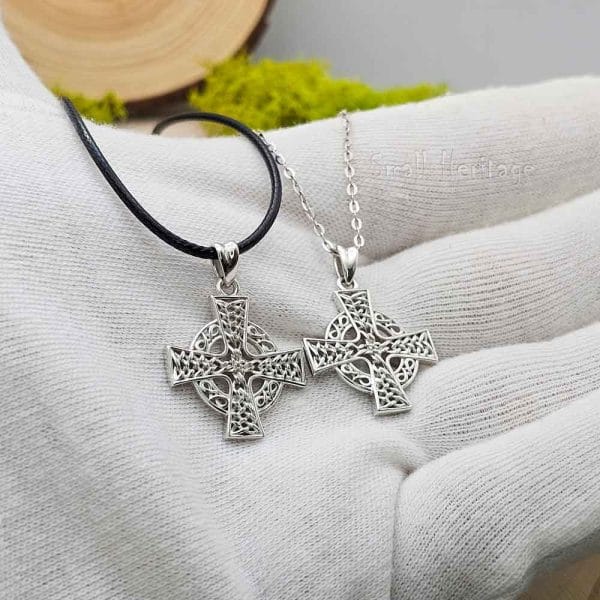 Small Celtic Cross Necklace 925 Sterling Silver Cross Pendant