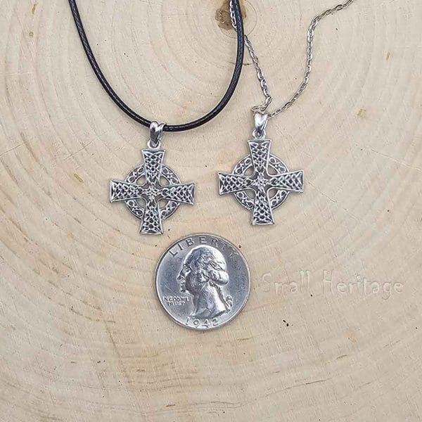 Small Celtic Cross Necklace 925 Sterling Silver Cross Pendant