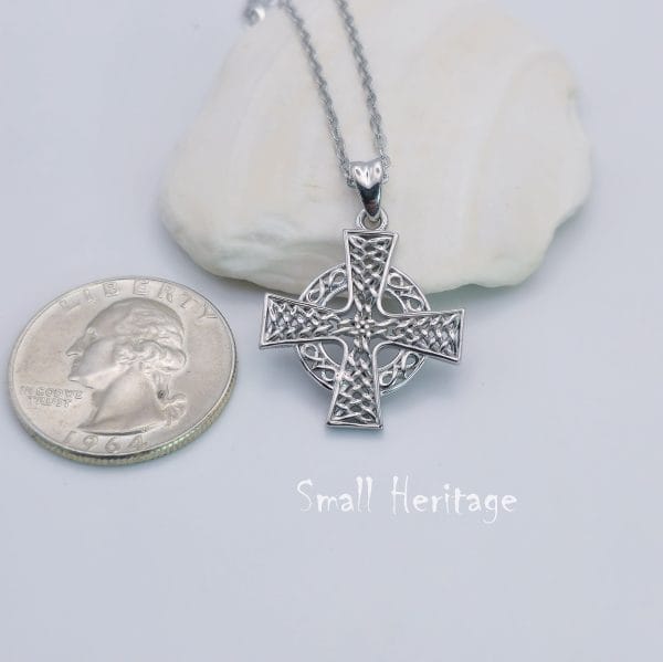 Small Celtic Cross Necklace 925 Sterling Silver Cross Pendant