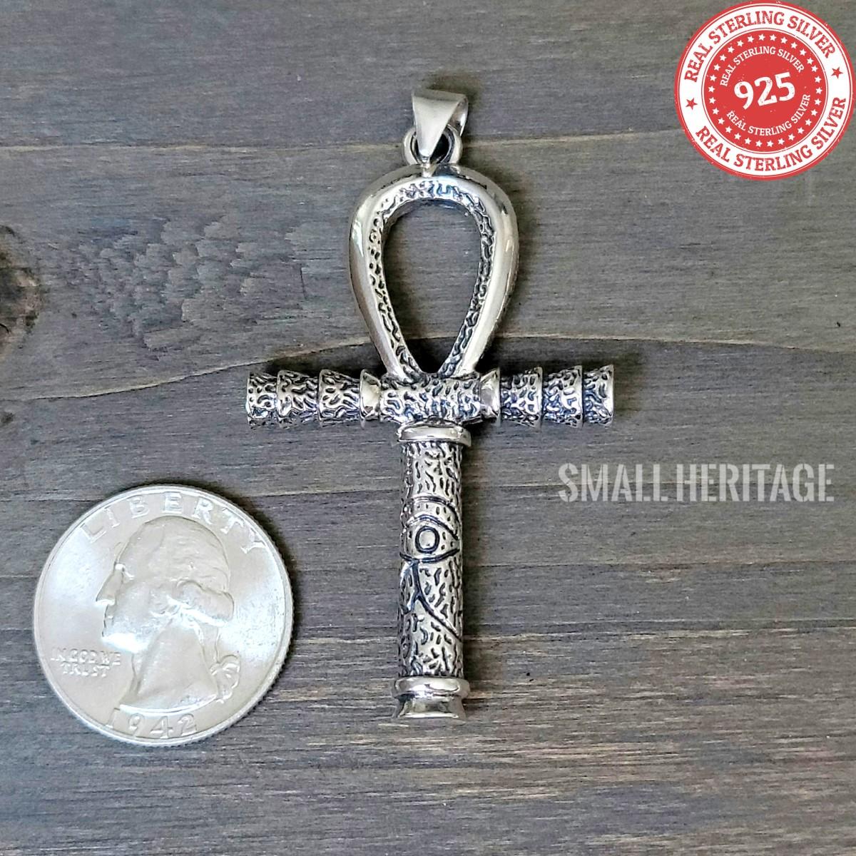 Key Of Life Ankh Necklace 925 Sterling Silver Pendant