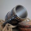 Viking Mug Norse Beer Drinking Cup Tankard Brown Color