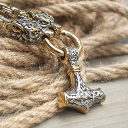 Viking Wolf Head Stainless Steel Necklace