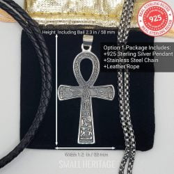 Small Heritage 925 Sterling Silver Key Of Life Ankh Necklace