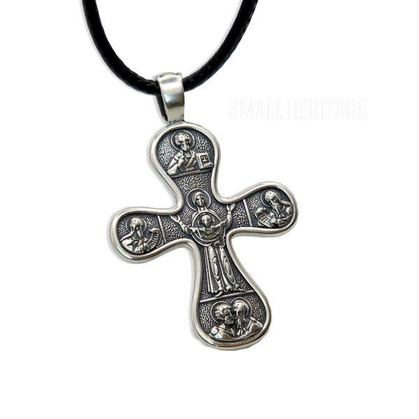 Cross Necklace 925 Sterling Silver Pendant Rope