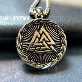 Viking Valknut Necklace Norse Vegvisir Pendant