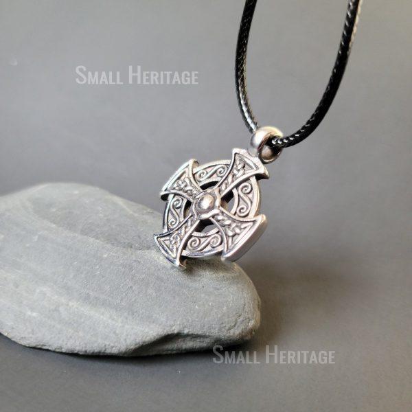 Large Viking Celtic Cross Pendant Stainless Steel Necklace