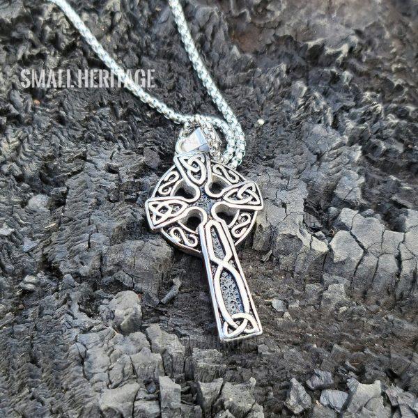 Celtic Cross Necklace Stainless Steel Irish Knot Pendant