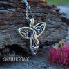 Celtic Knot 925 Sterling Silver Necklace Wolf Amulet