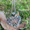 Viking Wolf Valknut Necklace Geri and Freki