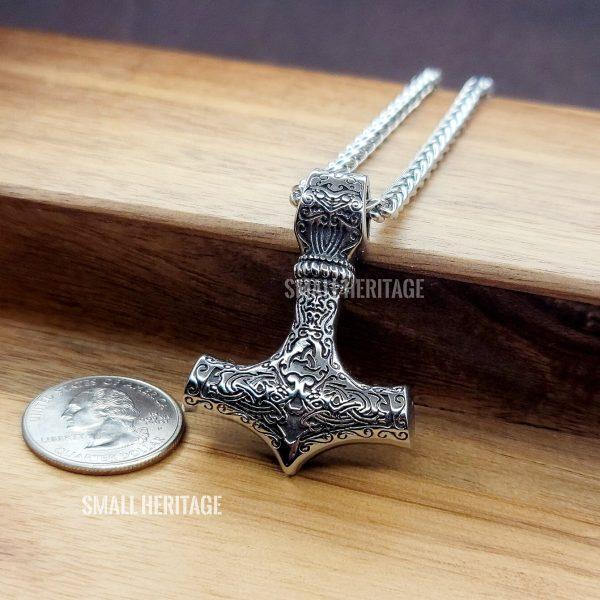 Viking Mjolnir Trinity Necklace Norse Hammer Pendant