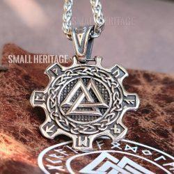 Norse Valknut Necklace Viking Stainless Steel Pendant Chain