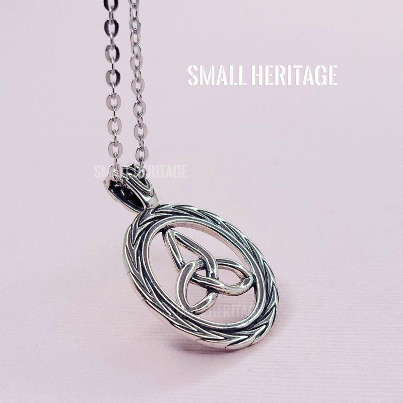 Celtic Knot Necklace 925 Sterling Silver Irish Trinity Pendant
