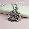 Celtic Knot Necklace 925 Sterling Silver Irish Trinity Pendant