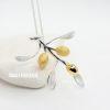 Olive Leaves Branch Necklace 925 Sterling Silver