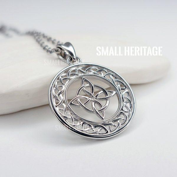 Celtic Knot Necklace 925 Sterling Silver Irish Good Luck Amulet