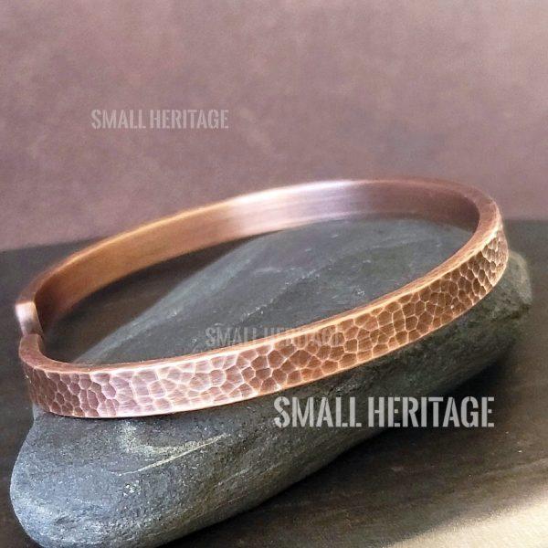 Handmade Hammered Copper Bracelet Antique Style Cuff