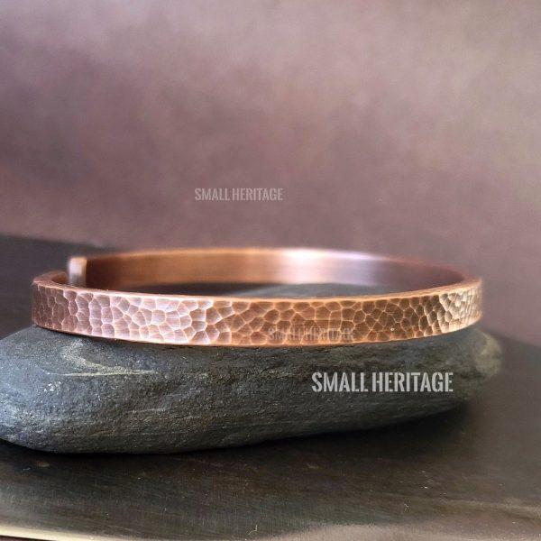 Handmade Hammered Copper Bracelet Antique Style Cuff