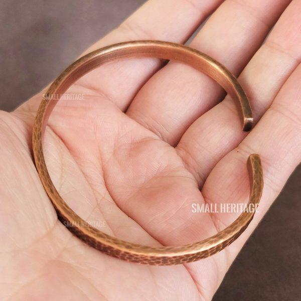 Handmade Hammered Copper Bracelet Antique Style Cuff