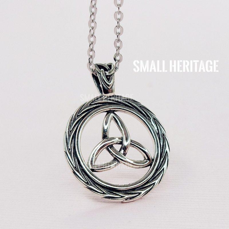Celtic Knot Necklace 925 Sterling Silver Irish Trinity Pendant