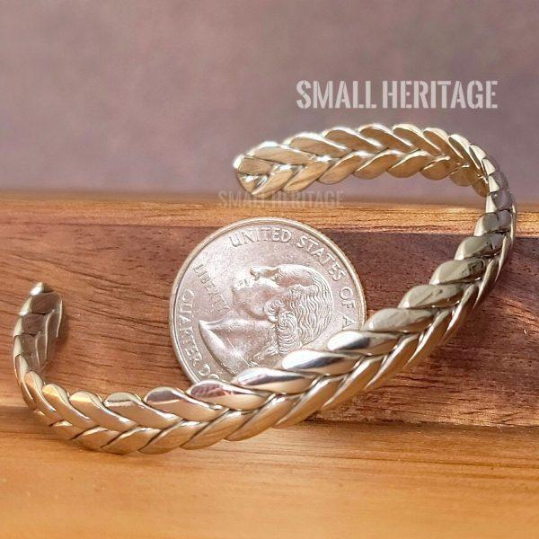 Viking Stainless Steel Cuff Wheat Twist Bracelet