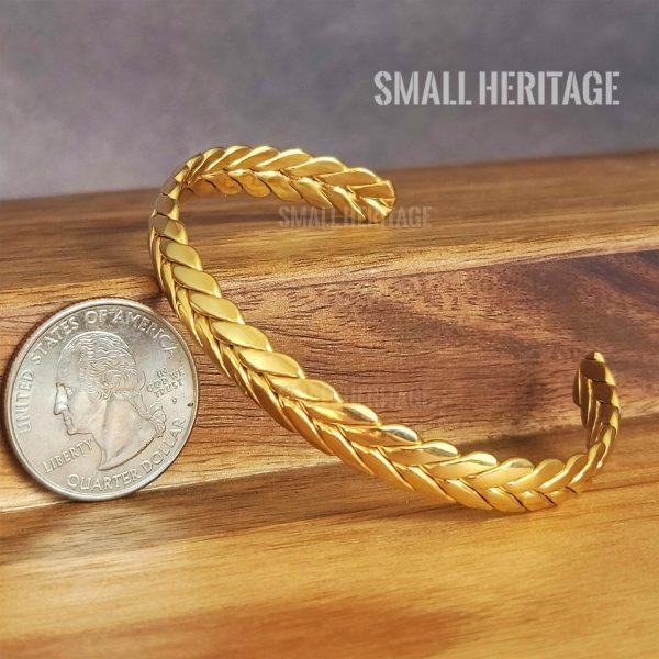 Viking Stainless Steel Cuff Wheat Twist Bracelet