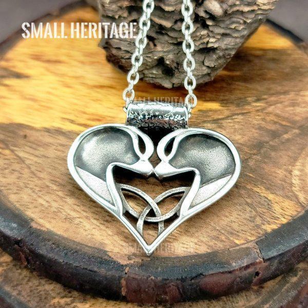 Wolves Love Knot Necklace Heart Amulet