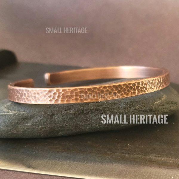 Handmade Hammered Copper Bracelet Antique Style Cuff