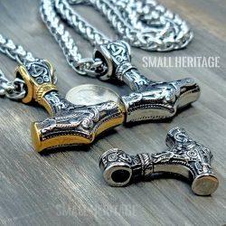 Large Mjolnir Necklace Norse Hammer