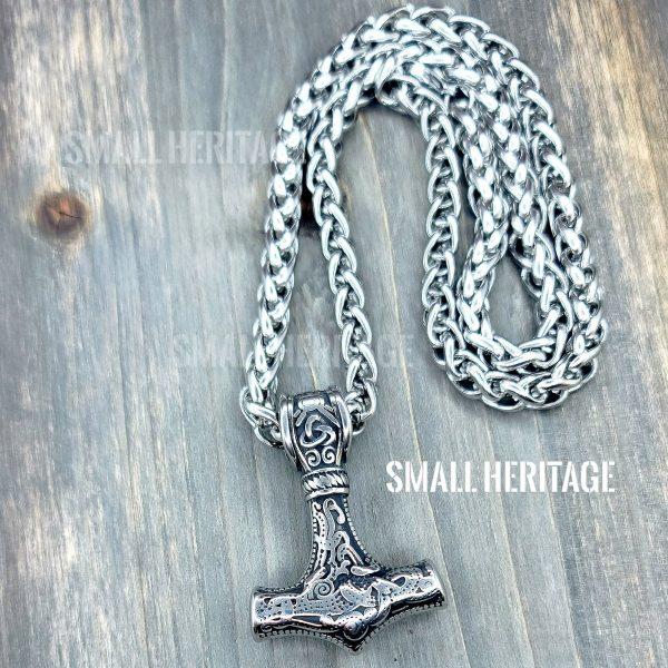 Large Mjolnir Necklace Norse Hammer