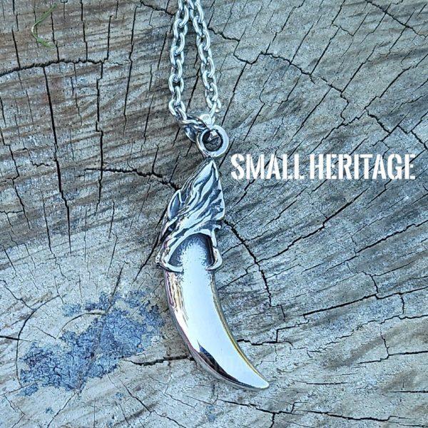 Men Viking Wolf Head Tooth Necklace
