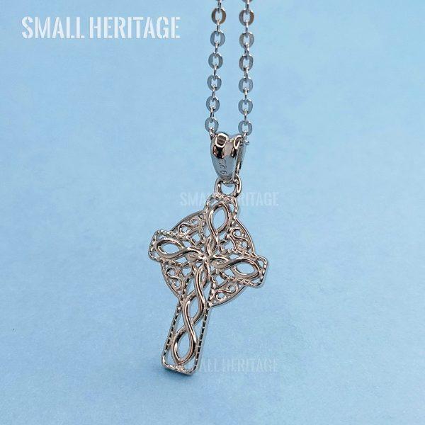 Small Celtic Irish Christian Cross Necklace 925 Sterling Silver