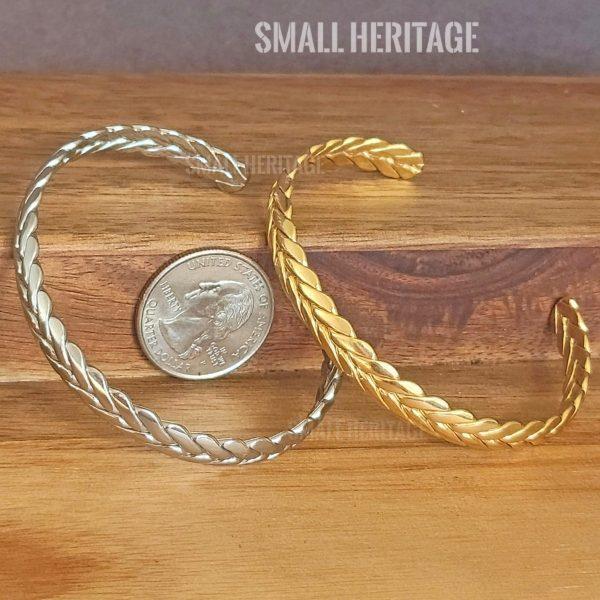 Viking Stainless Steel Cuff Wheat Twist Bracelet