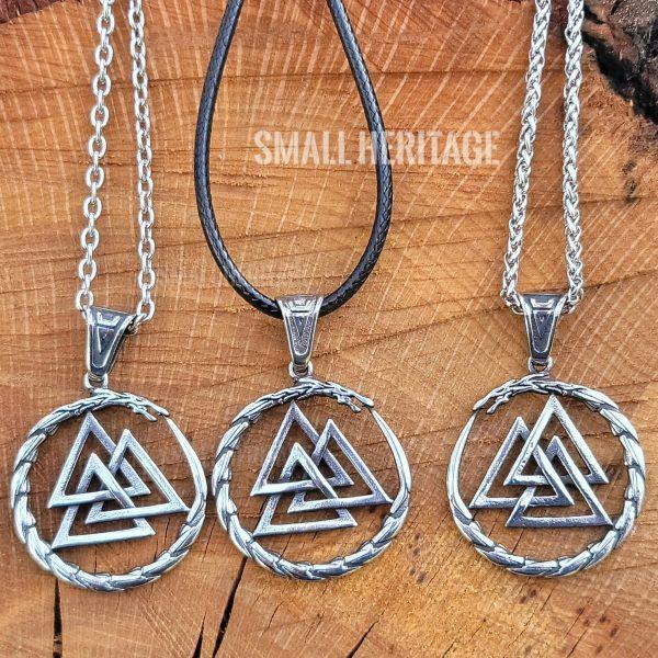 Viking Valknut Necklace Dragon Amulet