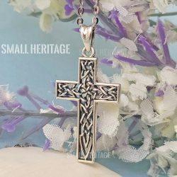 Christian Cross Necklace 925 Sterling Silver Knot Pendant