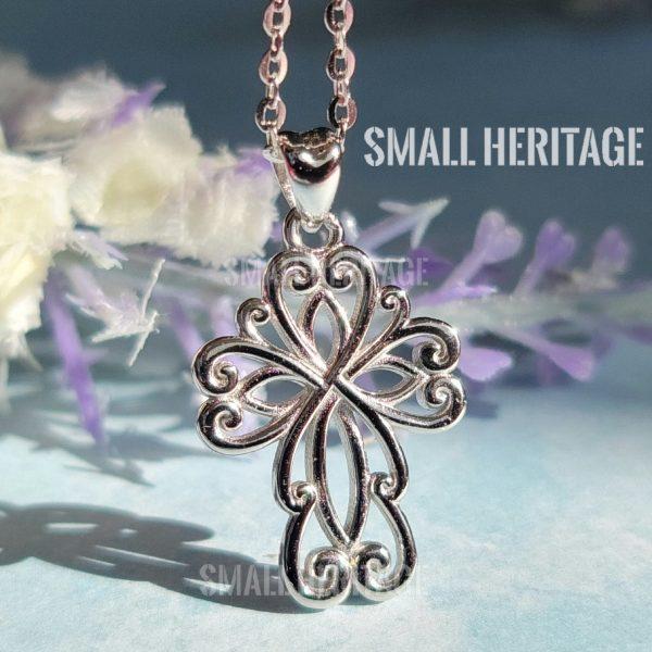 Armenian Cross Necklace 925 Sterling Silver Pendant Chain