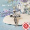 Christian Cross Necklace 925 Sterling Silver Knot Pendant - Image 2