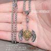 Viking Axe Necklace Stainless Steel Valknut Lightweight Pendant Helm of Awe
