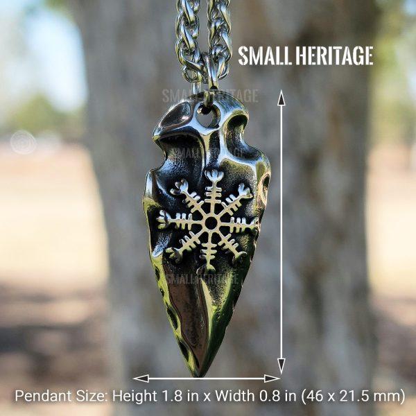 Viking Spear Necklace Helm of Awe Pendant Odin Gungnir