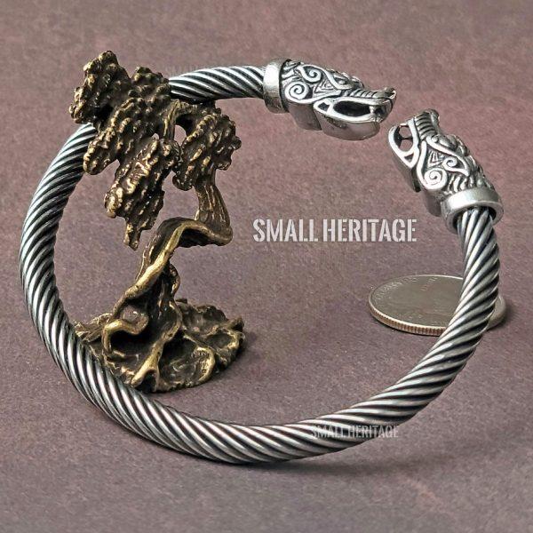 Viking Dragon Head Bracelet Norse Men Cuff