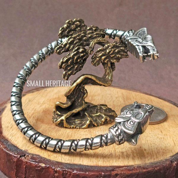 Viking Dragon Head Bracelet Medieval Bangle
