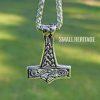 Viking Mjolnir Pendant Stainless Steel Necklace - Image 2