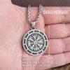 Viking Vegvisir Necklace Nordic Compass Pendant