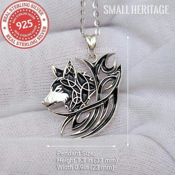 925 Sterling Silver Wolf Necklace Lucky Amulet