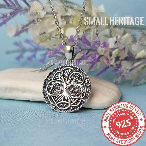 Yggdrasil Necklace 925 Sterling Silver Tree Of Life Pendant