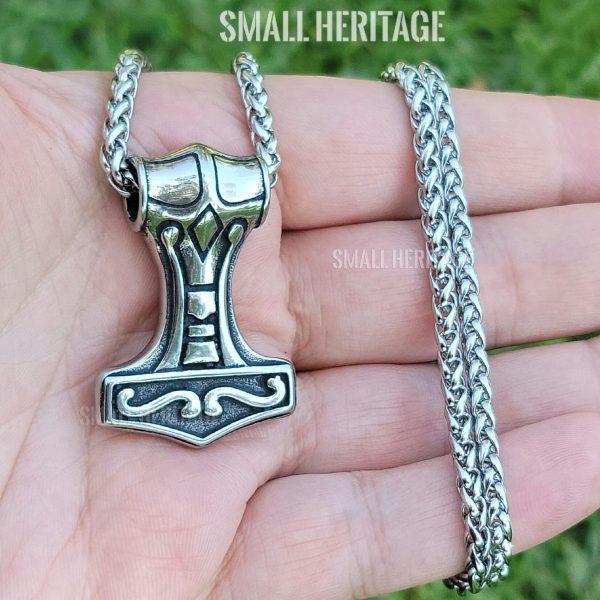 Thor Hammer Necklace Stainless Steel Mjolnir Pendant