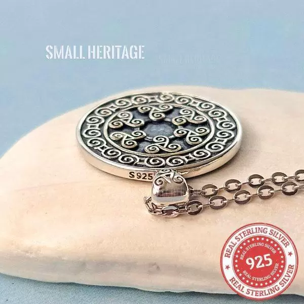 Triskele Celtic Spiral Necklace 925 Sterling Silver