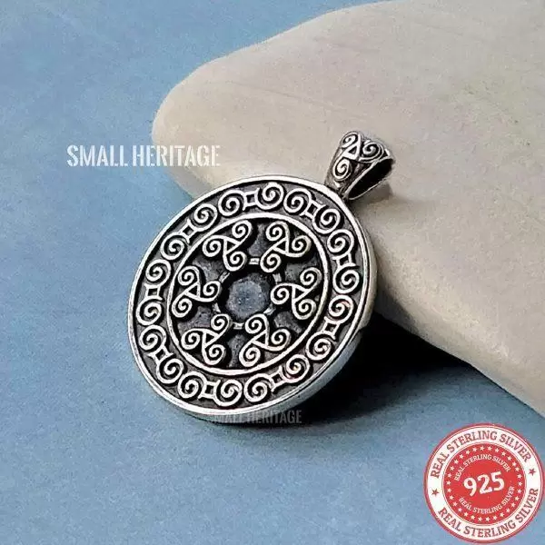 Triskele Celtic Spiral Necklace 925 Sterling Silver
