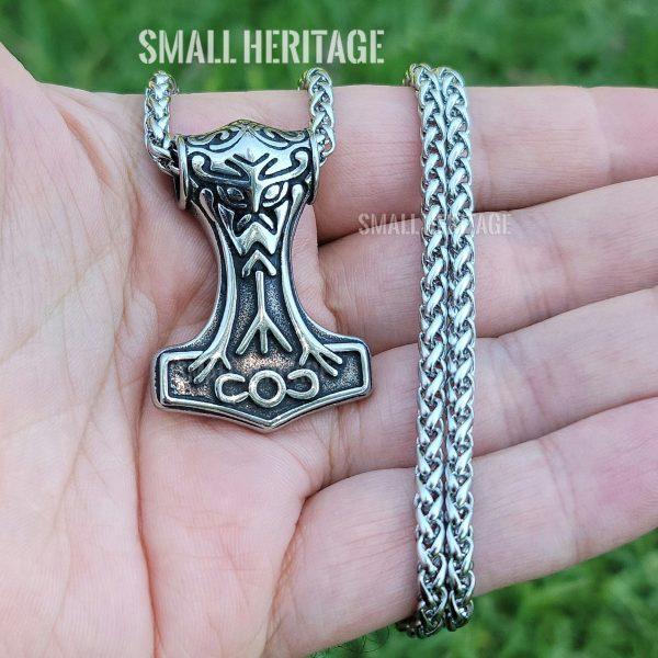 Thor Hammer Necklace Stainless Steel Mjolnir Pendant