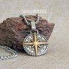 Compass Necklace Stainless Steel Star Pendant