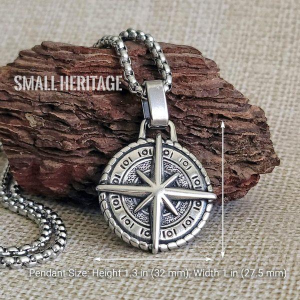 Compass Necklace Stainless Steel Star Pendant